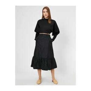Koton Women's Black Pocket Detailed Skirt