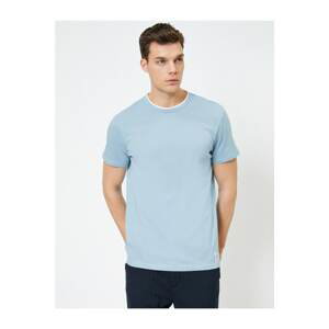 Koton Men's Blue Crew Neck T-Shirt