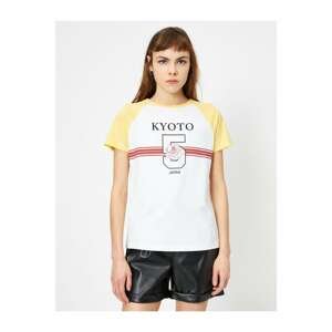 Koton Women's Ecru Printed T-Shirt