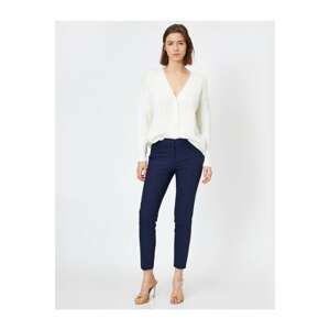 Koton Women's Blue Button Detailed Trousers