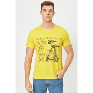Koton Men's Yellow Printed T-Shirt
