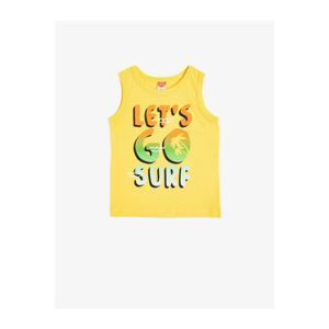 Koton Baby Boy Yellow Printed Crew Neck Singlet