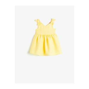 Koton Girl Yellow V-Neck Sleeveless Dress