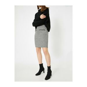 Koton Pearl Button Detailed Tweed Skirt