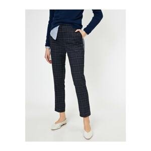 Koton Women's Checkered Slim Fit Slim Fit Trousers