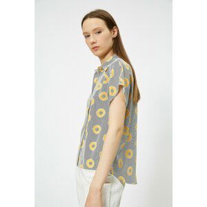 Koton Women's Yellow Patterned Shirt