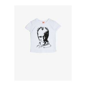 Koton Unisex Baby White Ataturk Printed T-Shirt