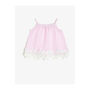 Koton Baby Girl Pink Lace Detailed Blouse