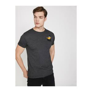 Koton Men's Gray Daffy Duck Printed T-Shirt