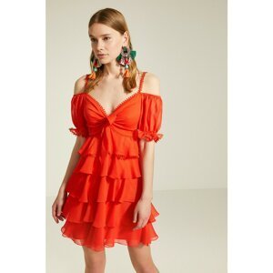 Koton Women's Orange Zeynep Tosun For Cotton Dress