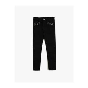 Koton Girl's Black Pocket Detailed Trousers