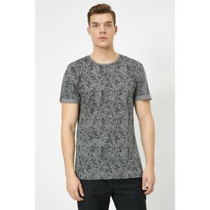 Koton Men's Gray Patterned T-Shirt