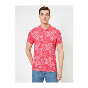 Koton Men's Pink Polo Collar T-Shirt