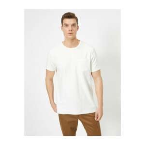 Koton Men's White Pocket Detailed T-Shirt