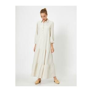 Koton Linen Mix Long Sleeve Shirt Dress