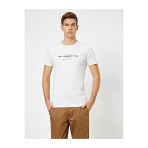 Koton Man White Printed T-Shirt