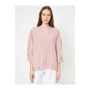 Koton Women Red White Checkered Shirt