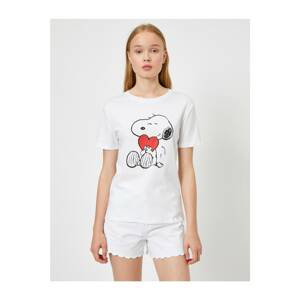 Koton Snoopy Printed Crew Neck Licensed T-Shirt