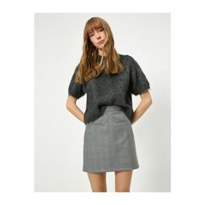 Koton Women's Gray Checkered Skirt