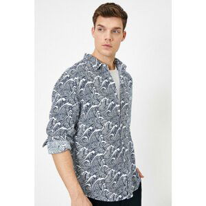 Koton Shirt - Navy blue - Regular fit