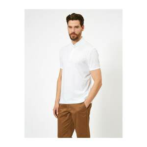 Koton Men's White Polo Neck T-Shirt