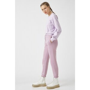 Koton Women's Cotton Jogger Lilac Tracksuit Bottom