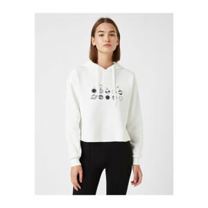 Koton Cotton Hooded Printed Sweatshirt