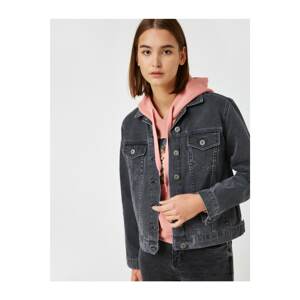 Koton Women Gray Cotton Denim Jacket