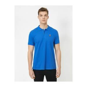 Koton Men's Blue Polo Neck Short Sleeve T-Shirt