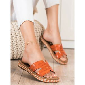 SHELOVET CASUAL ORANGE FLIP-FLOPS