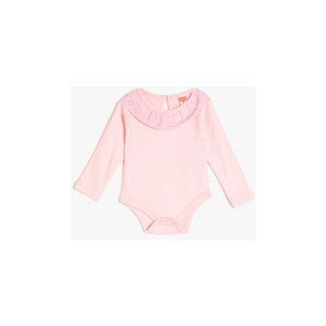 Koton Baby Girl Pink Long Sleeve Lace Body