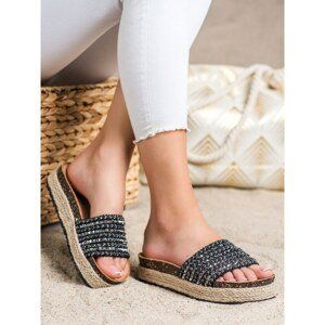 GROTO GOGO BLACK FLIP-FLOPS WITH STILETS