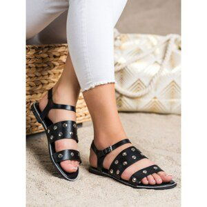 GOODIN BLACK SANDALS WITH GOATEES