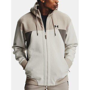 Under Armour Mikina Recover Fleece FZ Hoodie-WHT