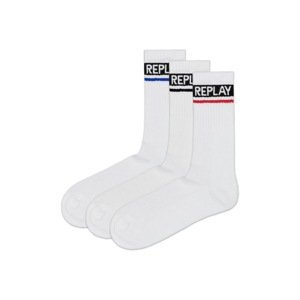 Replay Socks Tennis 2 Leg Logo 3Prs Card Wrap - Whitee/Logo Ass Colour - Men's
