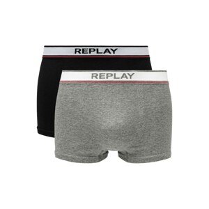 Replay Boxers Boxer Style 01/F Seamless Two Lines 2Pcs Box - Black/Dark - Men's