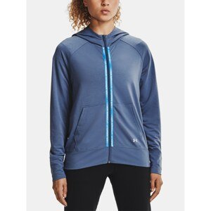 Under Armour Mikina Rival Terry Taped FZ Hoodie-BLU