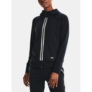 Under Armour Mikina Rival Terry Taped FZ Hoodie-BLK