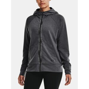 Under Armour Sweatshirt Rival Terry Taped FZ Hoodie-GRY - Women's