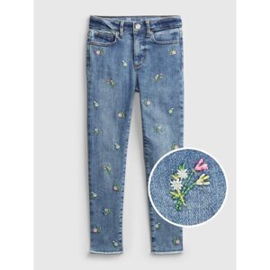 GAP Dětské džíny high rise ankle embroidered floral jeggings