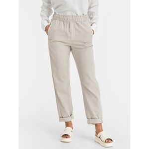 GAP Kalhoty high rise pull on paperbag khaki