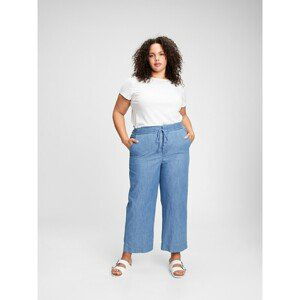 GAP Kalhoty hr linen wide leg chambray