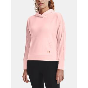 Under Armour Sweatshirt Rival Terry Taped Hoodie-PNK - Women's