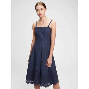 GAP Šaty squareneck eyelet midi dress