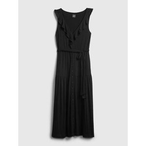 GAP Šaty sleeveless ruffle maxi dress