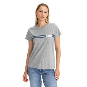 Lee T-Shirt Stripe Logo Tee Grey Mele - Women's