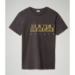 Napapijri Tričko Sallar Logo Dark Grey Solid