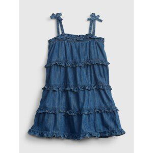 GAP Dětské šaty denim tiered dress