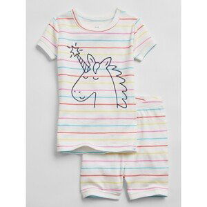 GAP Dětské pyžamo unicorn stripe 100% organic cotton pj set