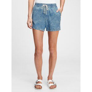 GAP Džínové kraťasy girlfriend pull-on shorts mineral carra split hem